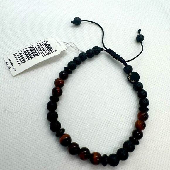 Caputo & Co. Lava Gemstone Red Tiger Eye Adjustable Bracelet NWT - Picture 4 of 8